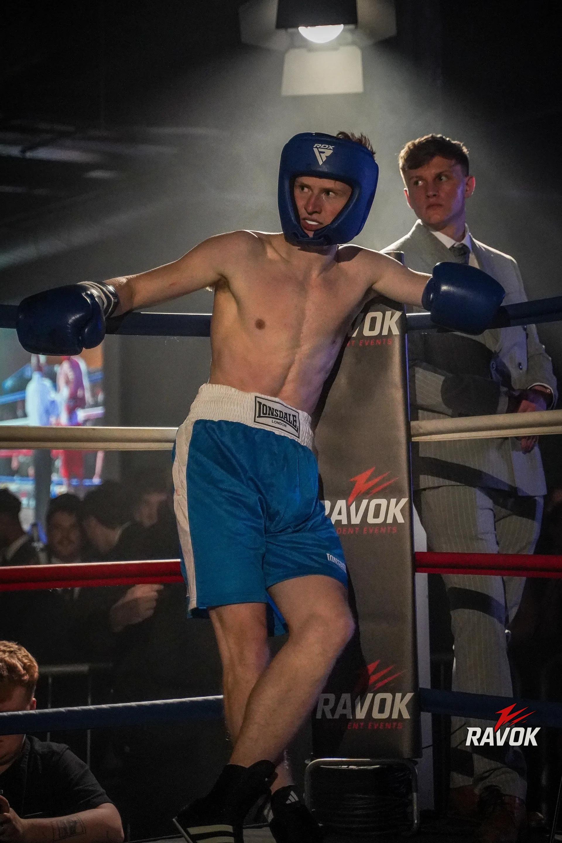 A RAVOK Fight Night bout in front of a packed student crowd in Hull